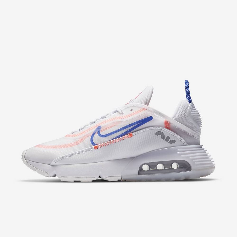 Sneakers Nike Air Max 2090 Blanche 9386-701 White/Flash Crimson/Metallic Silver/Racer Blue Femme | SGA-96853233